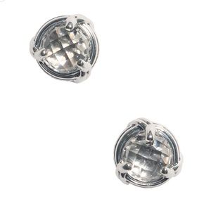 Peter Thomas Roth Earrings White Topaz Sterling Silver 6 MM